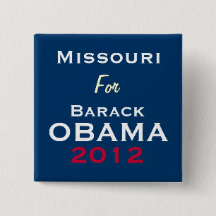 Bóton Quadrado 5.08cm MISSOURI para o botão da campanha de OBAMA 2012