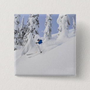 Bóton Quadrado 5.08cm Mistie Fortin esquia na neve fresca