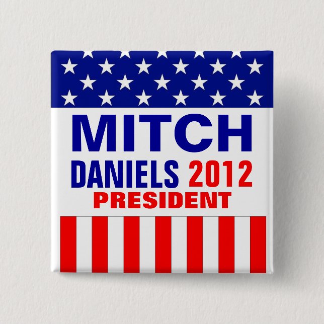 Bóton Quadrado 5.08cm Mitch Daniels 2012 (Frente)