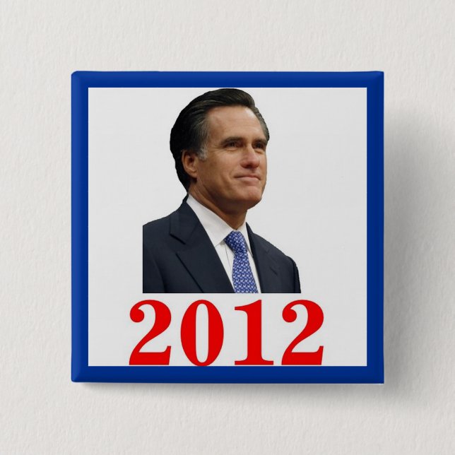 Bóton Quadrado 5.08cm Mitt Romney 2012 Botão (Frente)