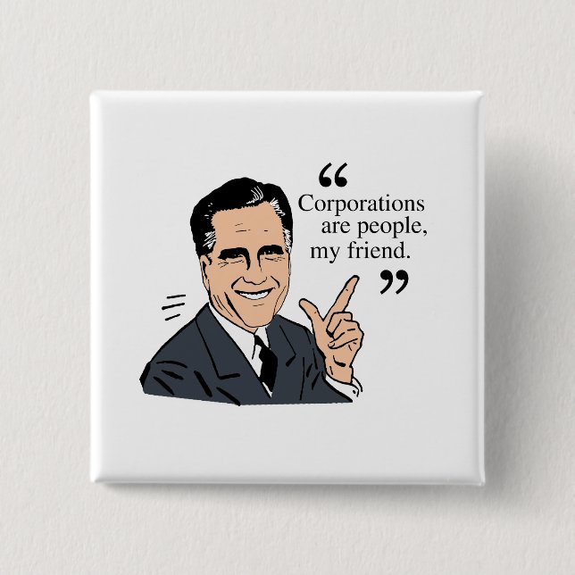 Bóton Quadrado 5.08cm Mitt Romney cita cor (Frente)