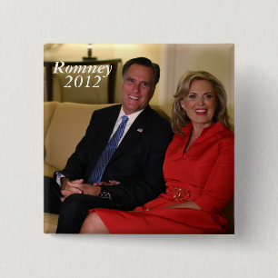 Bóton Quadrado 5.08cm Mitt Romney para o presidente!