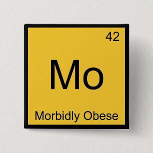 Bóton Quadrado 5.08cm Mo - Elemento de Química Engraçada Morbidão Obe