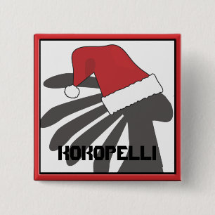 Bóton Quadrado 5.08cm Modelo de Natal Kokopelli