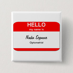 Bóton Quadrado 5.08cm Modelos do Nome de etiqueta vazio