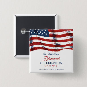Bóton Quadrado 5.08cm Moderna bandeira Americana 4º de julho Reforma do