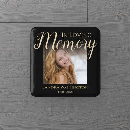 Bóton Quadrado 5.08cm Moderno Botão de Memorial | Botão de Memória Fotog