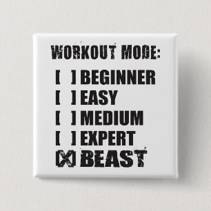 Bóton Quadrado 5.08cm Modo de Workout - BEAST