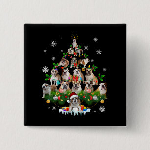Bóton Quadrado 5.08cm Modos  Ornamentos de árvores de Natal para Bulldo