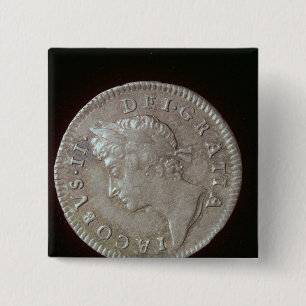 Bóton Quadrado 5.08cm Moeda de James II