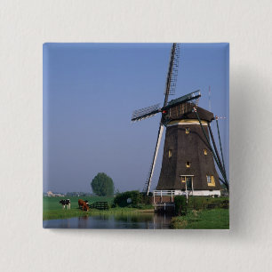 Bóton Quadrado 5.08cm Moinhos de vento, Leidschendam, Holanda