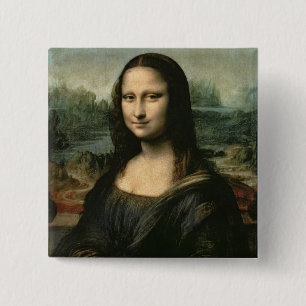 Bóton Quadrado 5.08cm Mona Lisa, c.1503-6 (óleo no painel)