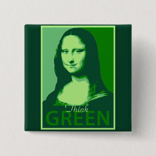 Bóton Quadrado 5.08cm Mona Lisa é verde