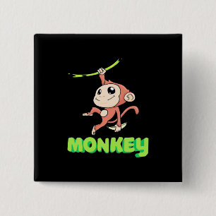 Bóton Quadrado 5.08cm Monkey Banana