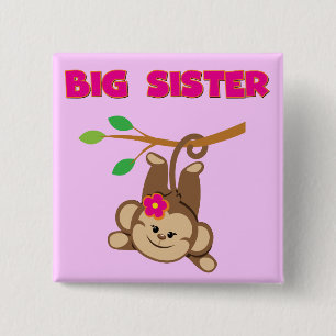 Bóton Quadrado 5.08cm Monkey Big Sister
