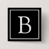 Monograma Clássico Simples | Preto com texto branc