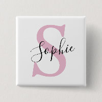 Monograma de Nome Personalizado Moderno - Rosa