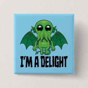 Bóton Quadrado 5.08cm Monstro Cthulhu Deliciosamente Fofo