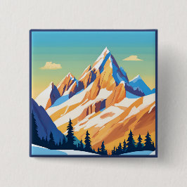 Bóton Quadrado 5.08cm Montanhas Magestosas