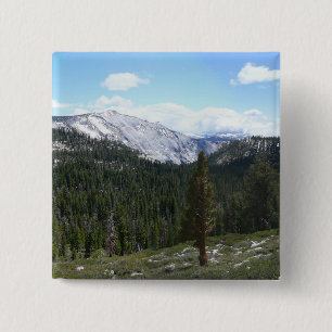 Bóton Quadrado 5.08cm Montanhas Sierra Nevada II vistas de Yosemite