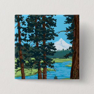Bóton Quadrado 5.08cm Montante do rio de Metolius, Oregon