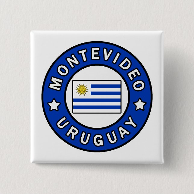 Bóton Quadrado 5.08cm Montevideo Uruguai (Frente)