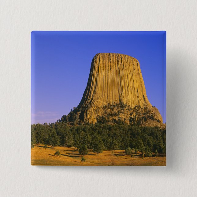 Bóton Quadrado 5.08cm Monumento Nacional Devils Tower em Wyoming (Frente)