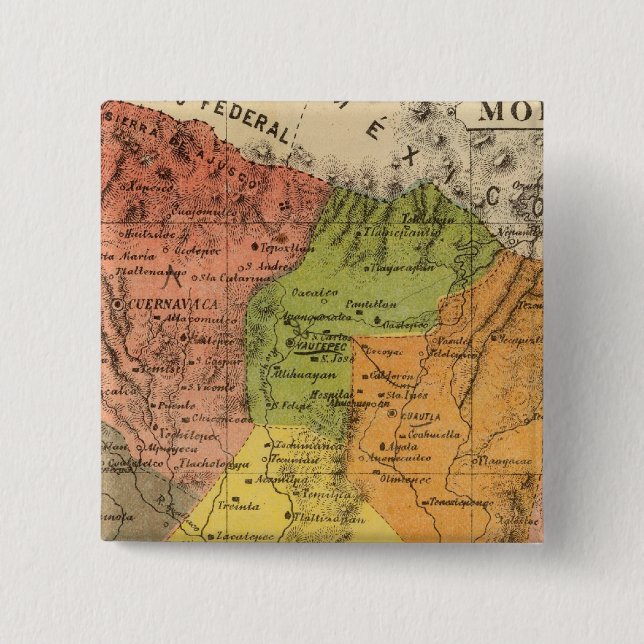 Bóton Quadrado 5.08cm Morelos, México (Frente)