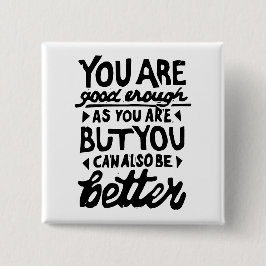 Bóton Quadrado 5.08cm Motivação Cotação Lino Impressão