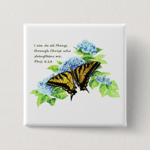 Bóton Quadrado 5.08cm Motivação inspirada da escritura da bíblia do 4:13