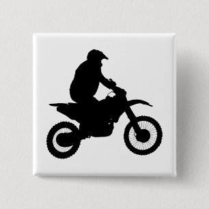 Bóton Quadrado 5.08cm Motocross Silhouette