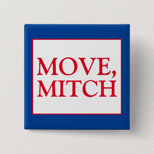 Bóton Quadrado 5.08cm Mover Mitch McConnell Senate Votar Eleição Azul