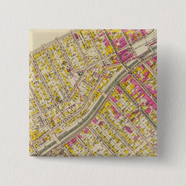 Bóton Quadrado 5.08cm Mt Vernon, 2-5, Nova York (Frente)