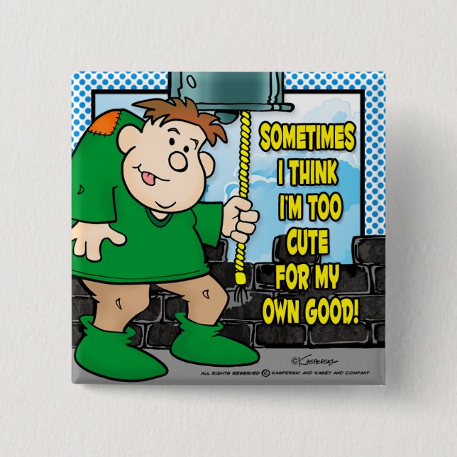 Bóton Quadrado 5.08cm Muito Bonito (Frente)