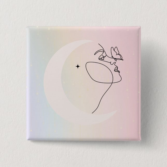 Bóton Quadrado 5.08cm Mulher (Frente)