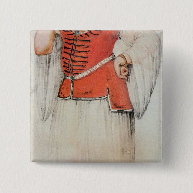 Bóton Quadrado 5.08cm Mulher grega ou turca (Frente)