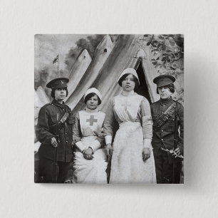 Bóton Quadrado 5.08cm Mulheres na guerra, 1914-18