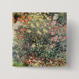Bóton Quadrado 5.08cm Mulheres nas flores, 1875 de Claude Monet