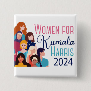 Bóton Quadrado 5.08cm Mulheres para Kamala Harris Laptop eleitoral de 20