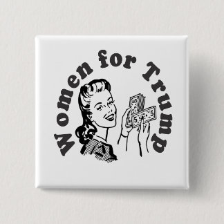 Bóton Quadrado 5.08cm Mulheres para o trunfo - dólares Donald do