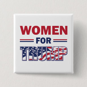 Bóton Quadrado 5.08cm Mulheres Por Trump