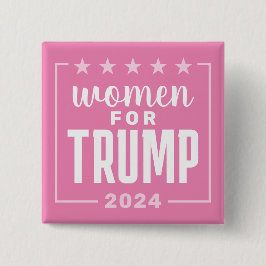 Bóton Quadrado 5.08cm Mulheres por Trump - design rosa 2024