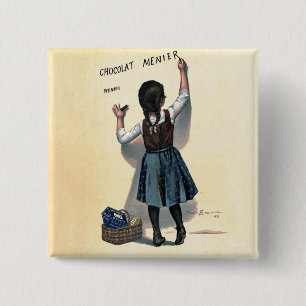 Bóton Quadrado 5.08cm Muro de Chocolate Vintage
