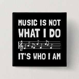 Bóton Quadrado 5.08cm Música que eu sou