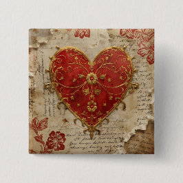 Bóton Quadrado 5.08cm My Heart 