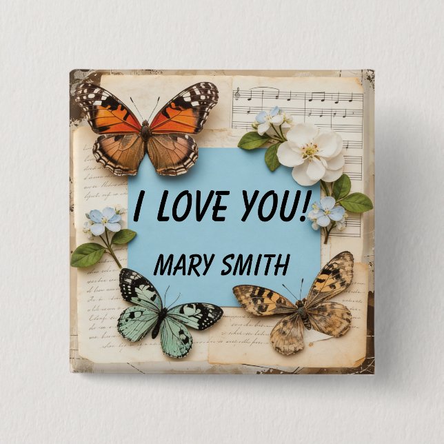 Bóton Quadrado 5.08cm My Scrapbook  (Frente)