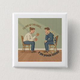 Bóton Quadrado 5.08cm My Two Cents Button