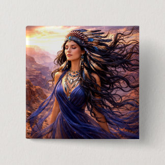 Bóton Quadrado 5.08cm Mystik Woman Anstecker – Galaktisch schön