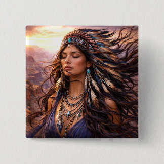 Bóton Quadrado 5.08cm Mystik Woman Anstecker – Galaktisch schön