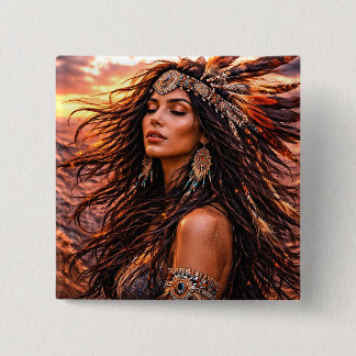 Bóton Quadrado 5.08cm Mystik Woman Anstecker – Galaktisch schön